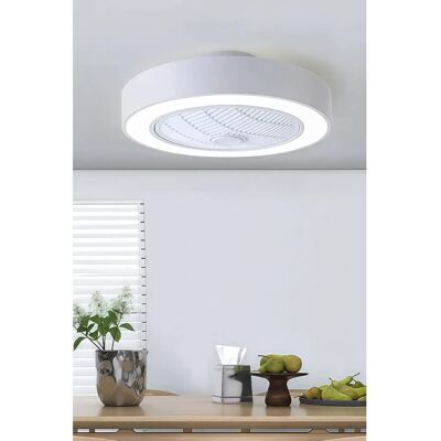 Living and Home - Round Acrylic LED Fan Ceiling Light - White Living and Home - Round Acrylic LED Fan Ceiling Light - White