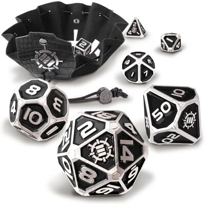 Enhance Enhance Tischetop-Serie - Metall-RPG-Würfelset Schwarz - Rollenspieldice Enhance Enhance Tischetop-Serie - Metall-RPG-Würfelset Schwarz - Rollenspieldice
