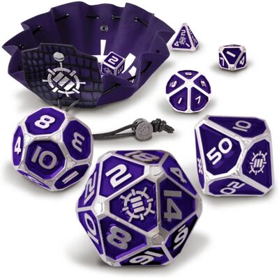 Enhance Metall-RPG-Würfelset Lila - Rollenspiel Würfel - 7 Stück Enhance Metall-RPG-Würfelset Lila - Rollenspiel Würfel - 7 Stück
