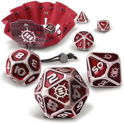 Enhance Metall RPG Würfelset - Rot - Rollenspiel Zubehör Enhance Metall RPG Würfelset - Rot - Rollenspiel Zubehör