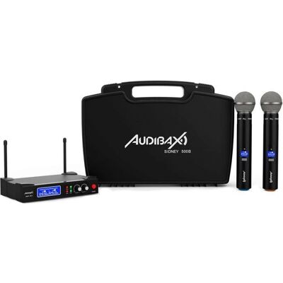 Audibax Sidney 500 B Drahtloses Mikrofon-System - 2 Mikrofone, UHF, 50m Audibax Sidney 500 B Drahtloses Mikrofon-System - 2 Mikrofone, UHF, 50m