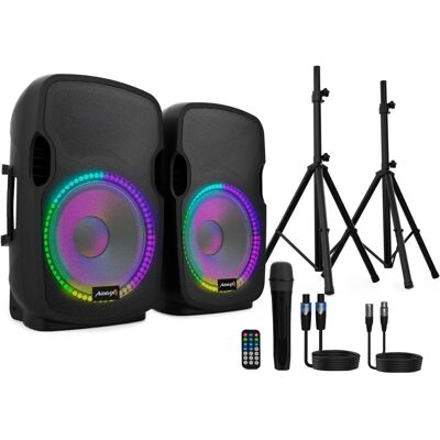 Audibax Party 212 Altoparlanti Bluetooth Set 2 LED RGB Audibax Party 212 Altoparlanti Bluetooth Set 2 LED RGB