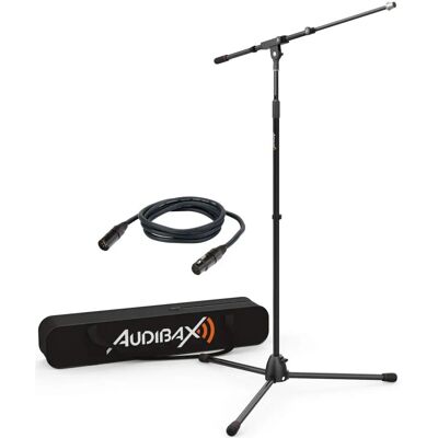 Soporte de Micrófono Audibax AYRA MS-10 Plus - Altura Ajustable, Bolsa, Cable 3m Soporte de Micrófono Audibax AYRA MS-10 Plus - Altura Ajustable, Bolsa, Cable 3m