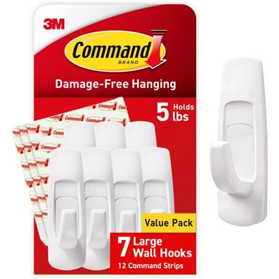 COMMAND - LARGE_ADHESIVE_WALL_HOOKS - Large - Adhesive - Wall Hooks COMMAND - LARGE_ADHESIVE_WALL_HOOKS - Large - Adhesive - Wall Hooks