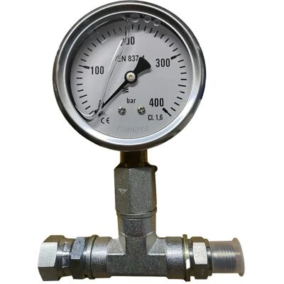 Manometro a glicerina METALSUB - 315 Bar - 1/4'' BSP - Argento Manometro a glicerina METALSUB - 315 Bar - 1/4'' BSP - Argento