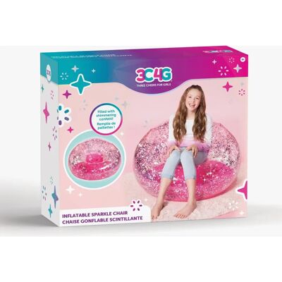 Make it Real MR27127 inflatable armchair Pink - Inflatable armchair, 42-inch confetti, high-quality PVC, supports 250 lbs Make it Real MR27127 inflatable armchair Pink - Inflatable armchair, 42-inch confetti, high-quality PVC, supports 250 lbs