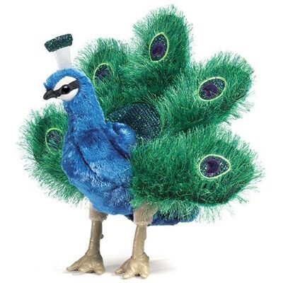 Folkmanis Pfau - Realistische Handpuppe, 15cm Folkmanis Pfau - Realistische Handpuppe, 15cm