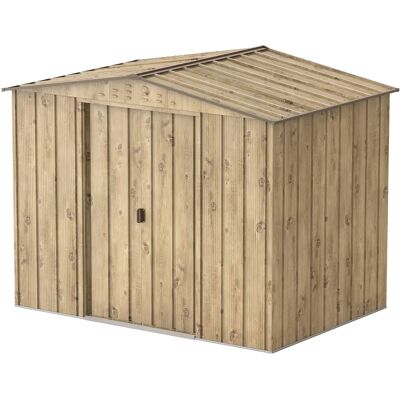 Abri de jardin Duramax Imitation Bois Porte Double 4.75m² - Publicité Abri de jardin Duramax Imitation Bois Porte Double 4.75m² - Publicité