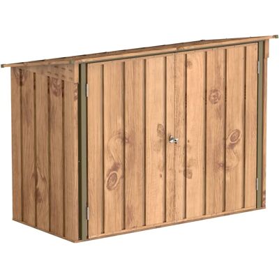 Deposito biciclette in acciaio Duramax imitazione legno - 203x101x145cm Deposito biciclette in acciaio Duramax imitazione legno - 203x101x145cm