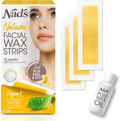 Nad's Facial Wax Strips - Natural All Skin Types - Facial Hair Removal Nad's Facial Wax Strips - Natural All Skin Types - Facial Hair Removal