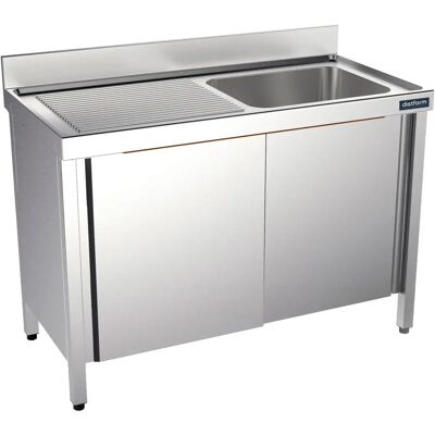 Evier Inox Grande Capacité 3 Bacs avec Portes - Gamme 700 - Publicité Evier Inox Grande Capacité 3 Bacs avec Portes - Gamme 700 - Publicité