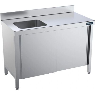 Distform - Gamme 600 - Acier inox satiné - Table de chef - Publicité Distform - Gamme 600 - Acier inox satiné - Table de chef - Publicité