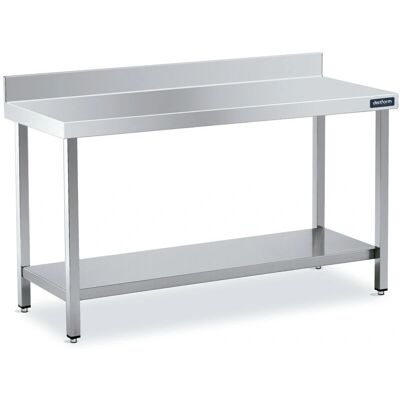 Distform - Table Inox 800x550 - Dosseret 105 mm - Étagère incluse - Table - Publicité Distform - Table Inox 800x550 - Dosseret 105 mm - Étagère incluse - Table - Publicité