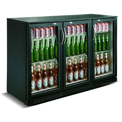 Bar arrière réfrigérée Combisteel 298L, Noir, 3 portes - Publicité Bar arrière réfrigérée Combisteel 298L, Noir, 3 portes - Publicité