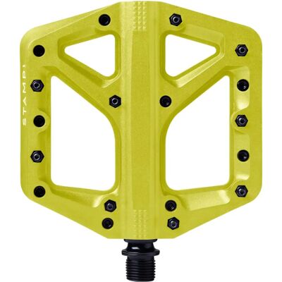 Pédales plates Crankbrothers Stamp 1 Grande Citron - Publicité Pédales plates Crankbrothers Stamp 1 Grande Citron - Publicité