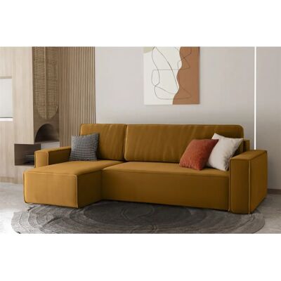 Fun Moebel - MARIS - Senf - Ottomane Links - Schlafsofa Fun Moebel - MARIS - Senf - Ottomane Links - Schlafsofa