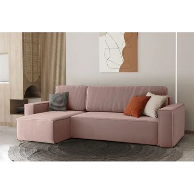 Fun Moebel - MARIS - Rose - Linkes Ottomane - Schlafsofa Fun Moebel - MARIS - Rose - Linkes Ottomane - Schlafsofa