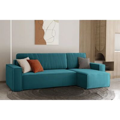 Fun Moebel - MARIS - Türkisblau - Ottomane Rechts - Schlafsofa Fun Moebel - MARIS - Türkisblau - Ottomane Rechts - Schlafsofa