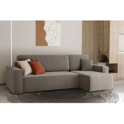 Fun Moebel - MARIS - Beigegrau - Ottomane Rechts - Schlafsofa Fun Moebel - MARIS - Beigegrau - Ottomane Rechts - Schlafsofa