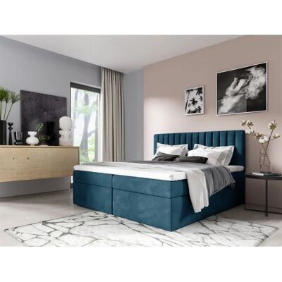 Fun Moebel - LINNEA - 180x220 cm - Blau - Boxspringbett Fun Moebel - LINNEA - 180x220 cm - Blau - Boxspringbett