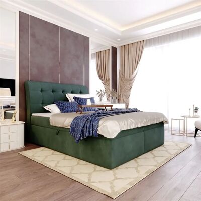 Fun Moebel - DASIO - Grün - 140x200cm Boxspringbett Fun Moebel - DASIO - Grün - 140x200cm Boxspringbett