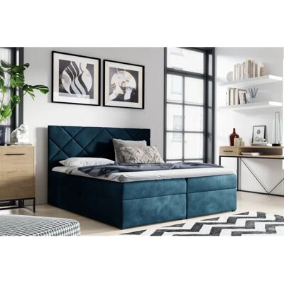 Fun Moebel - LAZARO Nr.3 - 140x220cm - Blau - Boxspringbett Fun Moebel - LAZARO Nr.3 - 140x220cm - Blau - Boxspringbett