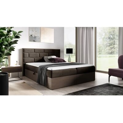 Fun Moebel BEILA Dunkel Eiche Stoff Braun 200x200cm Boxspringbett Fun Moebel BEILA Dunkel Eiche Stoff Braun 200x200cm Boxspringbett