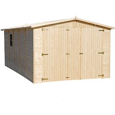 TIMBELA Garden Shed - 15m² Natural Wood, Windows, Easy Access TIMBELA Garden Shed - 15m² Natural Wood, Windows, Easy Access
