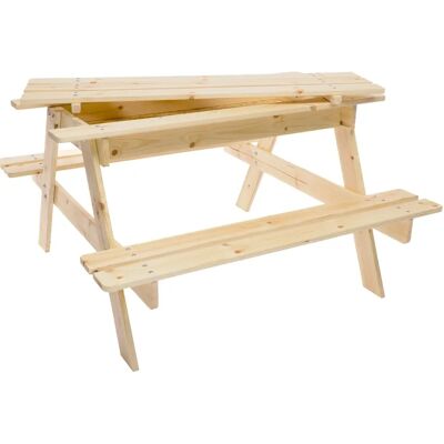 Ensemble de Table de Pique-Nique pour Enfants Timbela - Bois Naturel - Certifié FSC - Publicité Ensemble de Table de Pique-Nique pour Enfants Timbela - Bois Naturel - Certifié FSC - Publicité