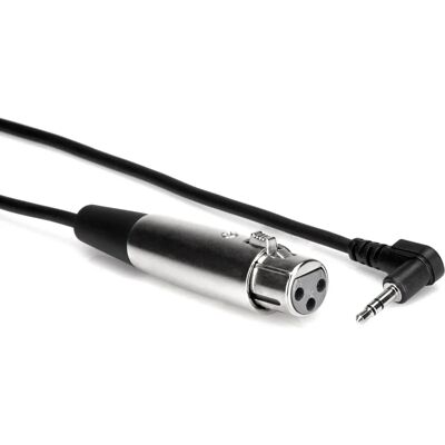 Hosa Technology XVS-101F Audio Kabel - 0,3m XLR 3-polig & 3,5mm TRS - Zwart Hosa Technology XVS-101F Audio Kabel - 0,3m XLR 3-polig & 3,5mm TRS - Zwart