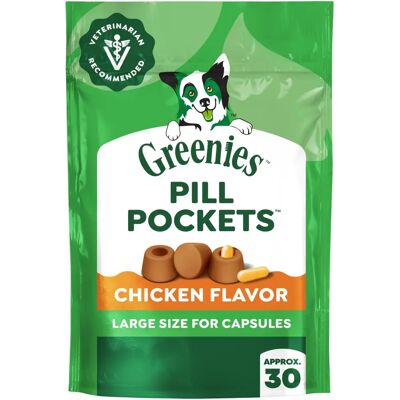 Greenies - Pill Pockets - Poulet - Grand - Friandise pour chien - Publicité Greenies - Pill Pockets - Poulet - Grand - Friandise pour chien - Publicité