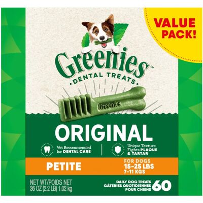 Friandises Dentaires Naturelles Greenies Petites - 36 oz. Publicité Friandises Dentaires Naturelles Greenies Petites - 36 oz. Publicité