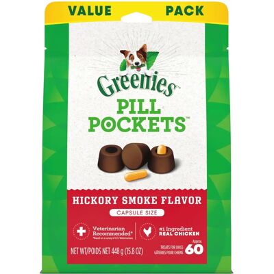 Greenies Fumée de noix de pécan pour chiens - Poches à pilules 15,8 oz - Publicité Greenies Fumée de noix de pécan pour chiens - Poches à pilules 15,8 oz - Publicité