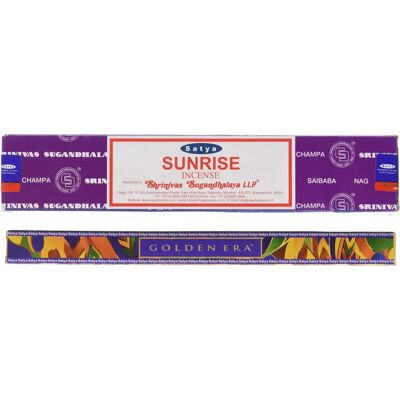 Puckator Satya Sunrise Nag Champa Encens - Pack de 12 - Publicité Puckator Satya Sunrise Nag Champa Encens - Pack de 12 - Publicité