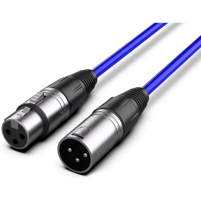 Audibax Zilveren XLR Kabel - Mannelijk naar Vrouwelijk - 6m Blauw Audibax Zilveren XLR Kabel - Mannelijk naar Vrouwelijk - 6m Blauw