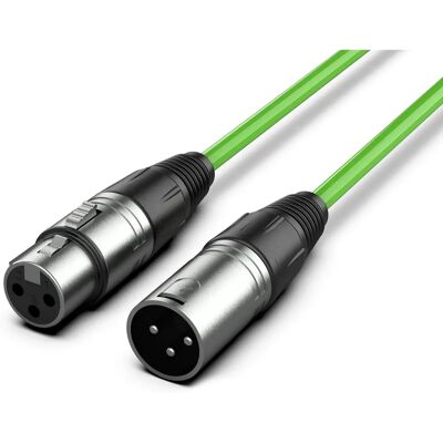 Audibax Zilveren Kabel XLR Mannelijk naar Vrouwelijk 6m Groen - Kabel Audibax Zilveren Kabel XLR Mannelijk naar Vrouwelijk 6m Groen - Kabel