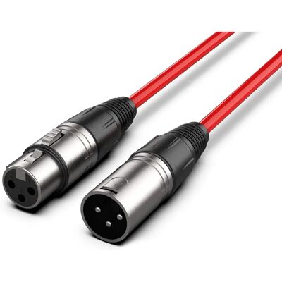 Audibax Zilveren Kabel XLR Mannelijk naar Vrouw 6m Rood - Kabel Audibax Zilveren Kabel XLR Mannelijk naar Vrouw 6m Rood - Kabel