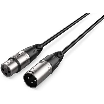 Câble Argenté Audibax XLR Mâle vers Femelle 15m - Câble Câble Argenté Audibax XLR Mâle vers Femelle 15m - Câble