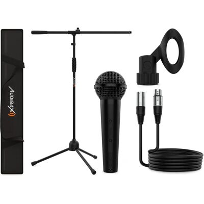 Kit Microphone Audibax - Micro dynamique, Support, Câble & Sac Kit Microphone Audibax - Micro dynamique, Support, Câble & Sac