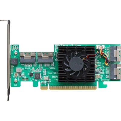 Highpoint SSD7580B PCIe 4.0x16 RAID-Controller - Speichergerät Support Highpoint SSD7580B PCIe 4.0x16 RAID-Controller - Speichergerät Support