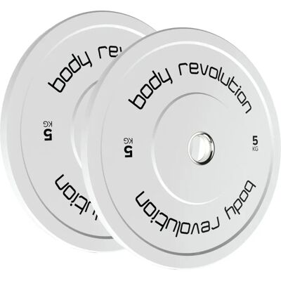 Body Revolution 5kg White Olympic Weight Plates - Strength Training Equipment Body Revolution 5kg White Olympic Weight Plates - Strength Training Equipment