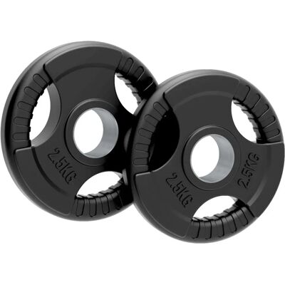 Body Revolution 30074 - Rubber Weight Plates - 2.5kg Black - One Size - Weight Plates Body Revolution 30074 - Rubber Weight Plates - 2.5kg Black - One Size - Weight Plates