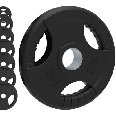 Body Revolution Olympic Tri-grip Rubber Weight Plates - Black - 25kg Pair Body Revolution Olympic Tri-grip Rubber Weight Plates - Black - 25kg Pair