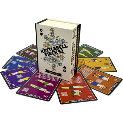 WWE - Stack 52 Kettlebell Exercise Cards - Kettlebell - Video Instructions - Card Game WWE - Stack 52 Kettlebell Exercise Cards - Kettlebell - Video Instructions - Card Game