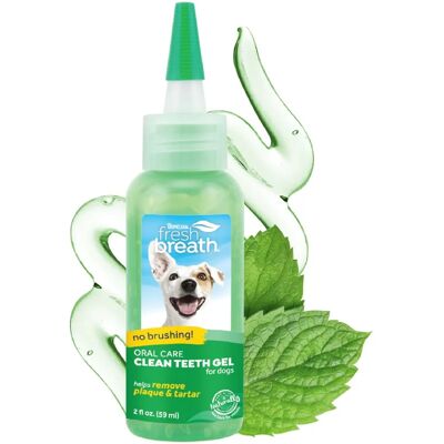 Gel Dentário para Cães TropiClean - Odor Fresco, Sem Escovar - 59ml Gel Dentário para Cães TropiClean - Odor Fresco, Sem Escovar - 59ml