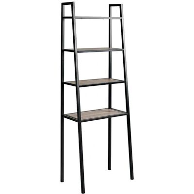 Estantería MOMMA HOME Arol - 4 Estantes Piramidales MDF y Metal - 65x38.5x180 cm - Negro y Madera Canadiense Estantería MOMMA HOME Arol - 4 Estantes Piramidales MDF y Metal - 65x38.5x180 cm - Negro y Madera Canadiense