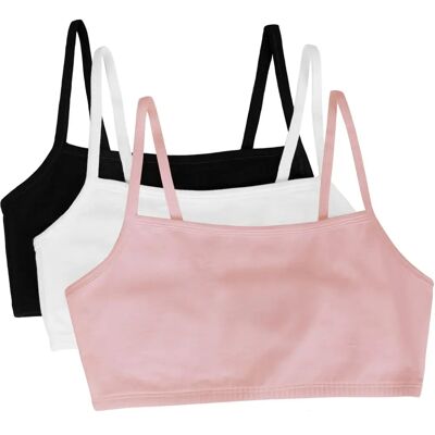 Fruit of the Loom - Womens Spaghetti Strap Cotton Pull Over - Pack of 3 - Sports Bra - Publicité Fruit of the Loom - Womens Spaghetti Strap Cotton Pull Over - Pack of 3 - Sports Bra - Publicité