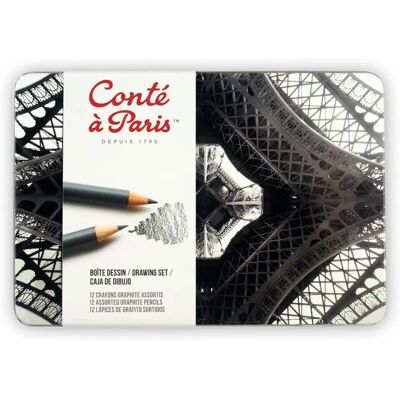 Conte a Paris 12 Crayons Graphite Assortis - Ensemble de dessin - Publicité Conte a Paris 12 Crayons Graphite Assortis - Ensemble de dessin - Publicité