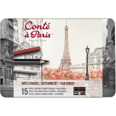 Ensemble de croquis Conte a Paris - 15 pièces crayon et accessoires - Publicité Ensemble de croquis Conte a Paris - 15 pièces crayon et accessoires - Publicité