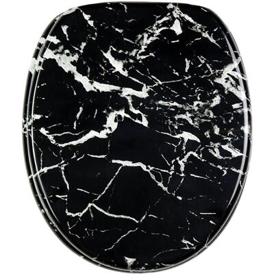 Siège de WC Sanilo Marmor Schwarz - Réglable, Universel, Élégant - Publicité Siège de WC Sanilo Marmor Schwarz - Réglable, Universel, Élégant - Publicité